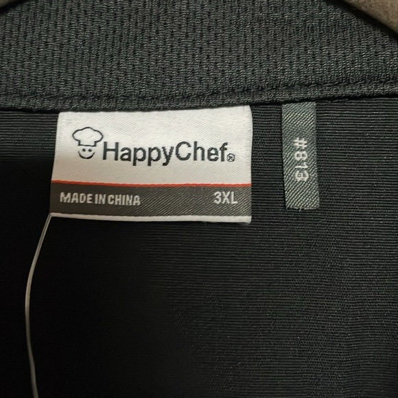 Happy Chef size 3X black short sleeve snap down chef shirt - Picture 6 of 10